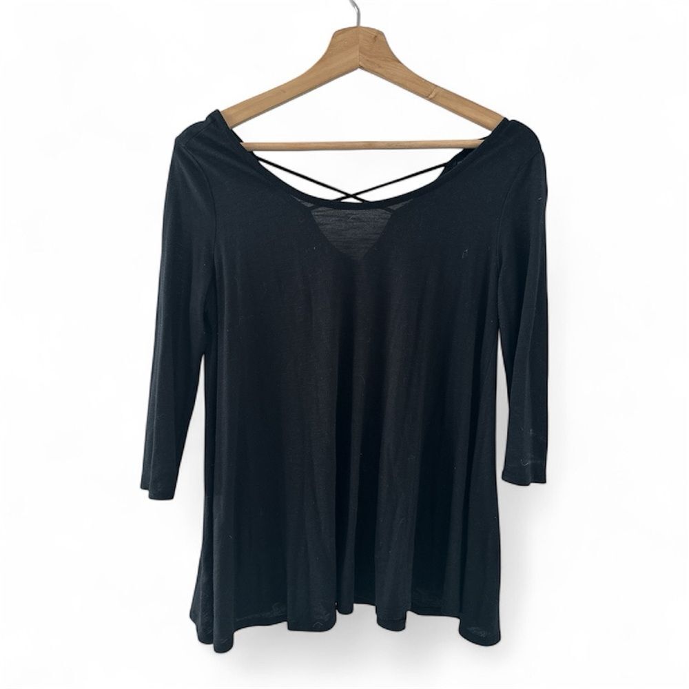 Vintage Black Swing Top Small Back Cutout Y2K Minimalist Love by Design soft
